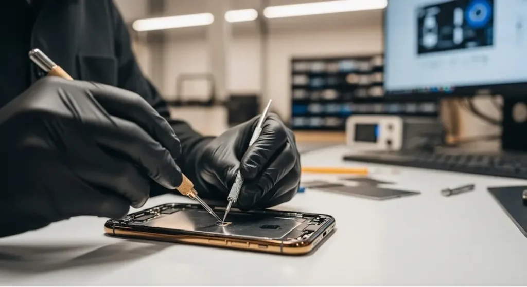 iPhone being repaired expertly by certified technician at My Touch Repairs Hobart