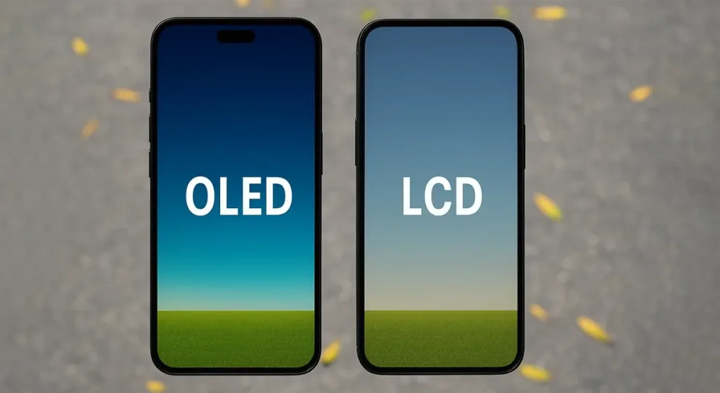 OLED and LCD screens under bright light comparison
