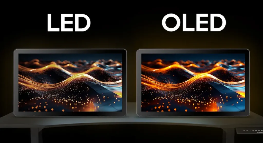 OLED vs LCD comparison on TV and smartphone screens