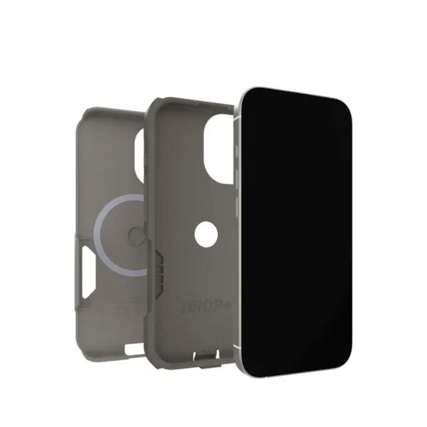 OtterBox Commuter Case with Camera Control for iPhone 17 in Stone finish with slim pocket friendly design and impact protection