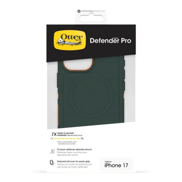 OtterBox Defender Pro Case with Camera Control for iPhone 17 rugged protection with MagSafe compatibility available in Green and Black