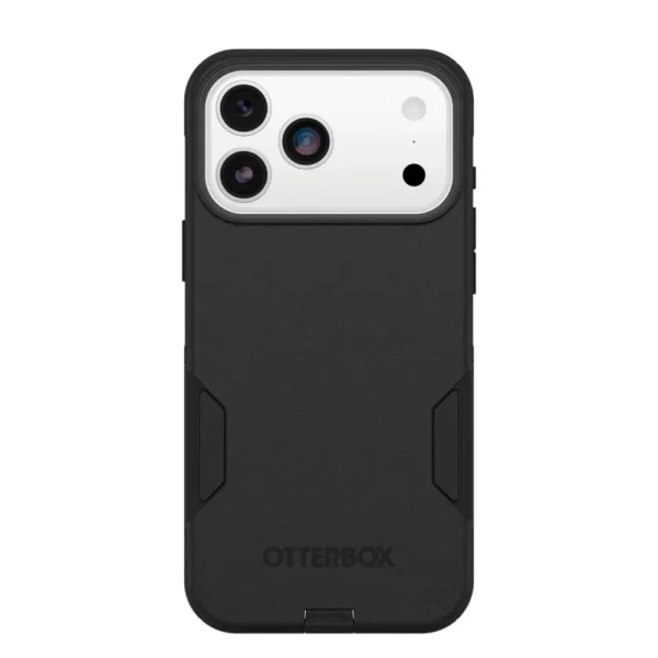 iPhone 17 Pro Max OtterBox Commuter Case in Black with slim design, Camera Control button and impact protection