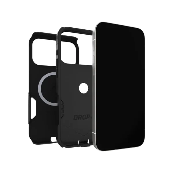 iPhone 17 Pro Max OtterBox Commuter Case in Black with slim design, Camera Control button and impact protection