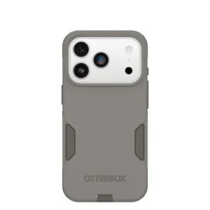 iPhone 17 Pro OtterBox Commuter Case in Stone with slim impact protection and Camera Control button