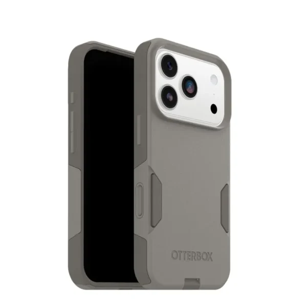 iPhone 17 Pro OtterBox Commuter Case in Stone with slim impact protection and Camera Control button
