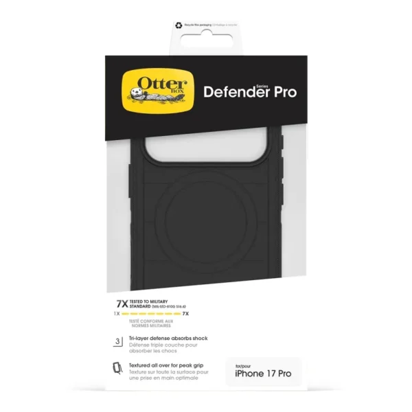 iPhone 17 Pro OtterBox Defender Pro Case in Black with Camera Control button, MagSafe compatibility and military-grade protection