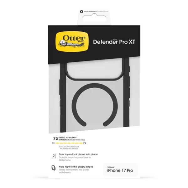 iPhone 17 Pro OtterBox Defender XT Pro Mag Case in Dark Side Black with MagSafe compatibility, Camera Control button and military-grade protection