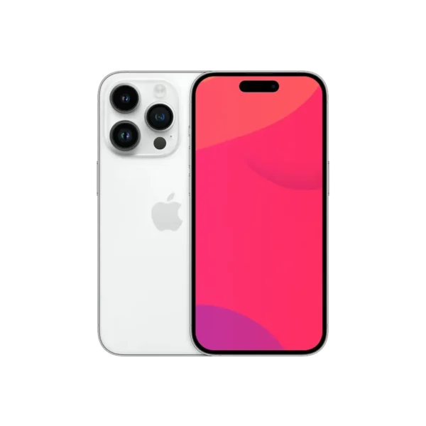 Refurbished iPhone 14 Pro 128GB White Grade A unlocked smartphone with 48MP Pro camera and Super Retina XDR display