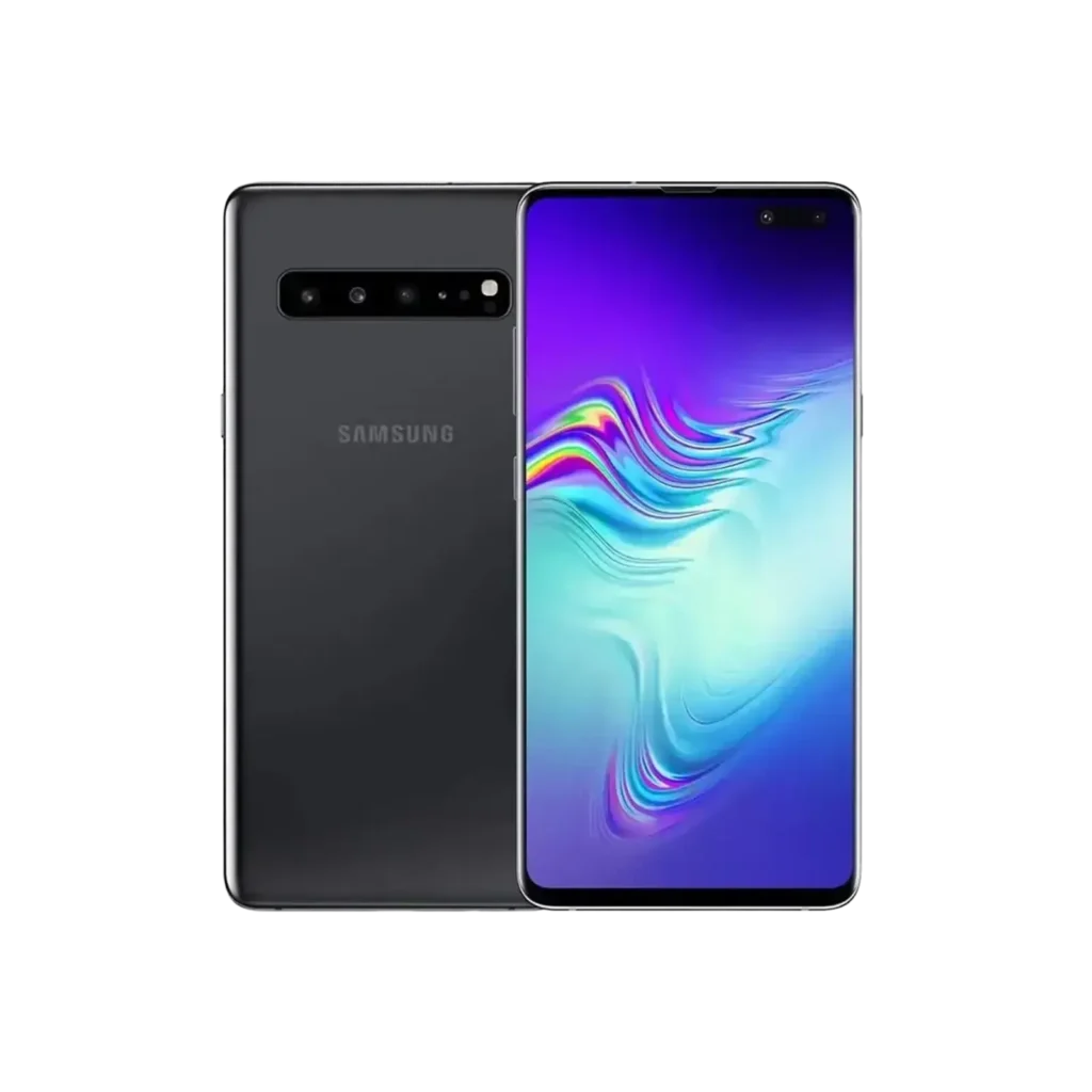 Samsung Galaxy S10 5G 256GB Grade A refurbished Black smartphone with Infinity-O Display and 5G connectivity