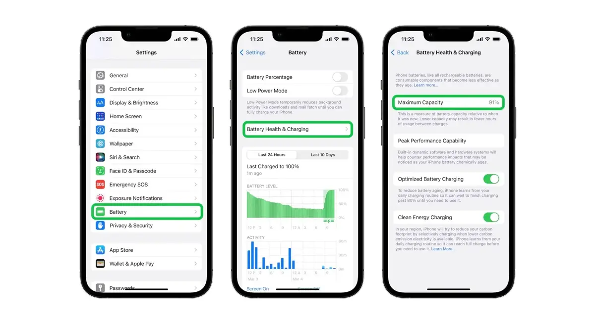 Smartphone showing signs that the battery needs replacement